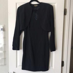 black cocktail dress with bolero jacket size 6p